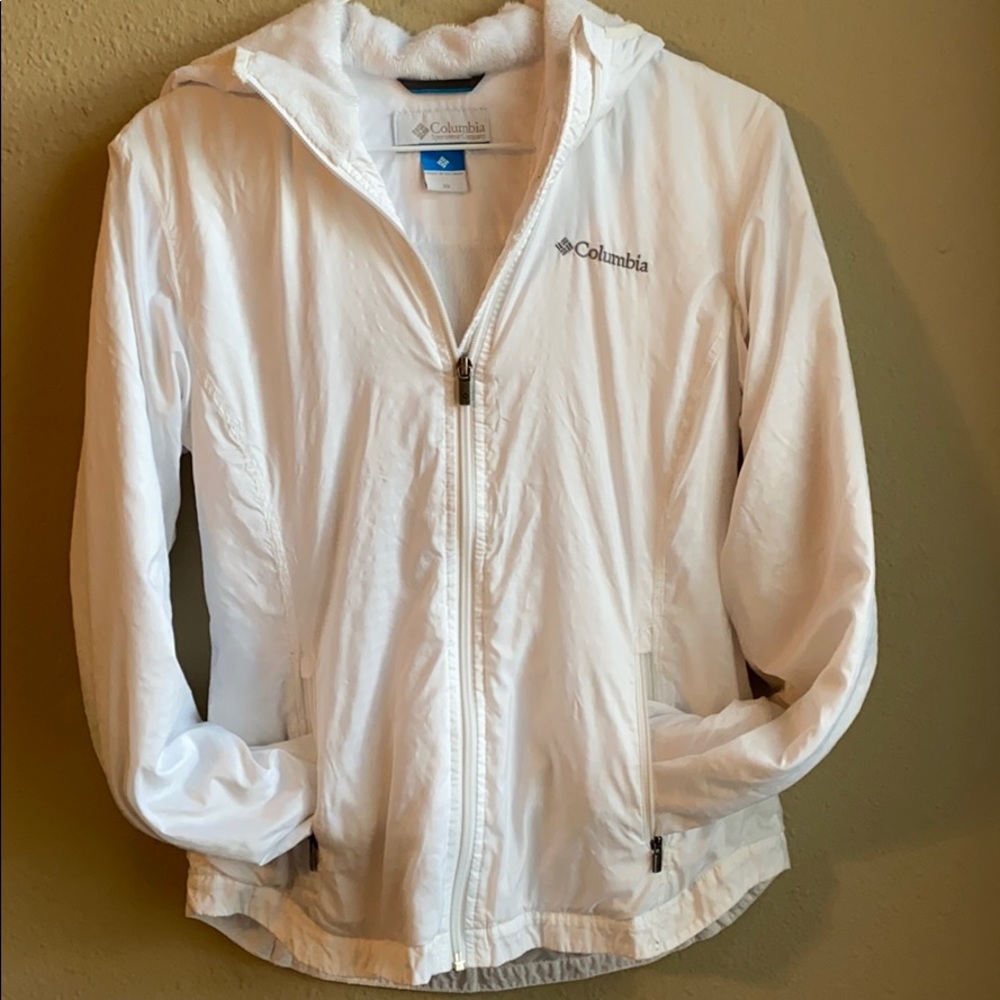 Columbia white zip up jacket